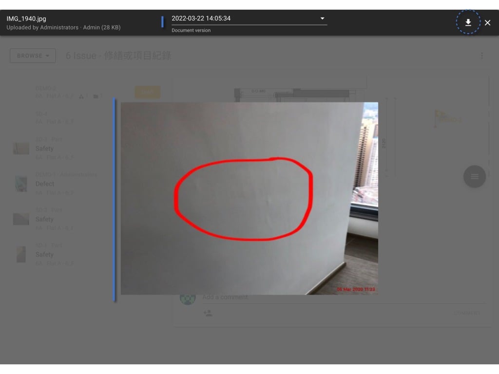 How to view the attached documents of an issue/defect/record