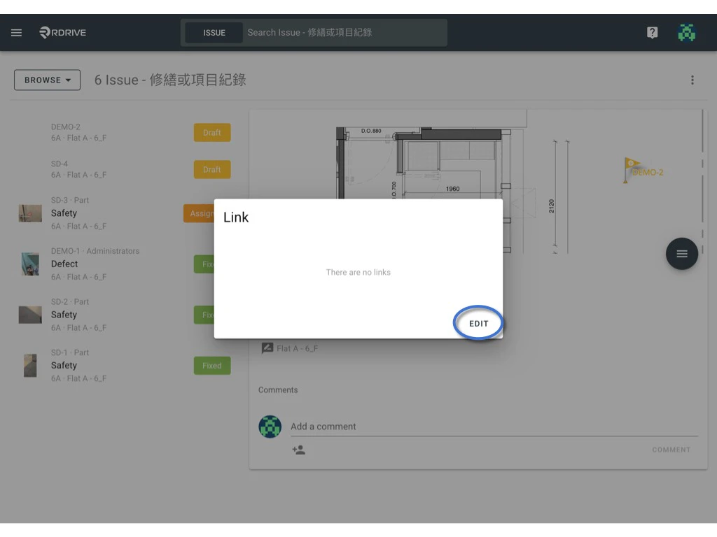 Link items to an issue/defect/record