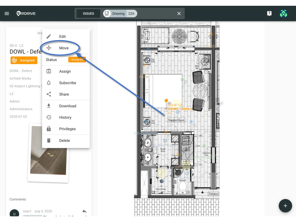 How to move an issue/defect/record