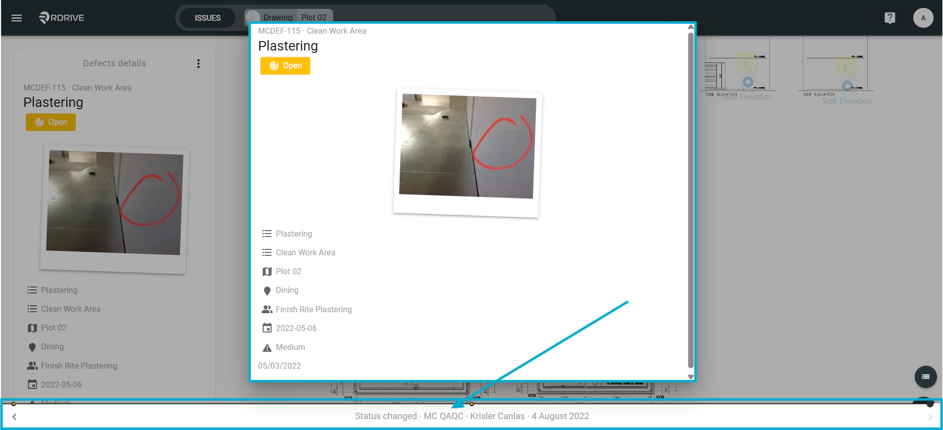How do I view issue/defect/record history?