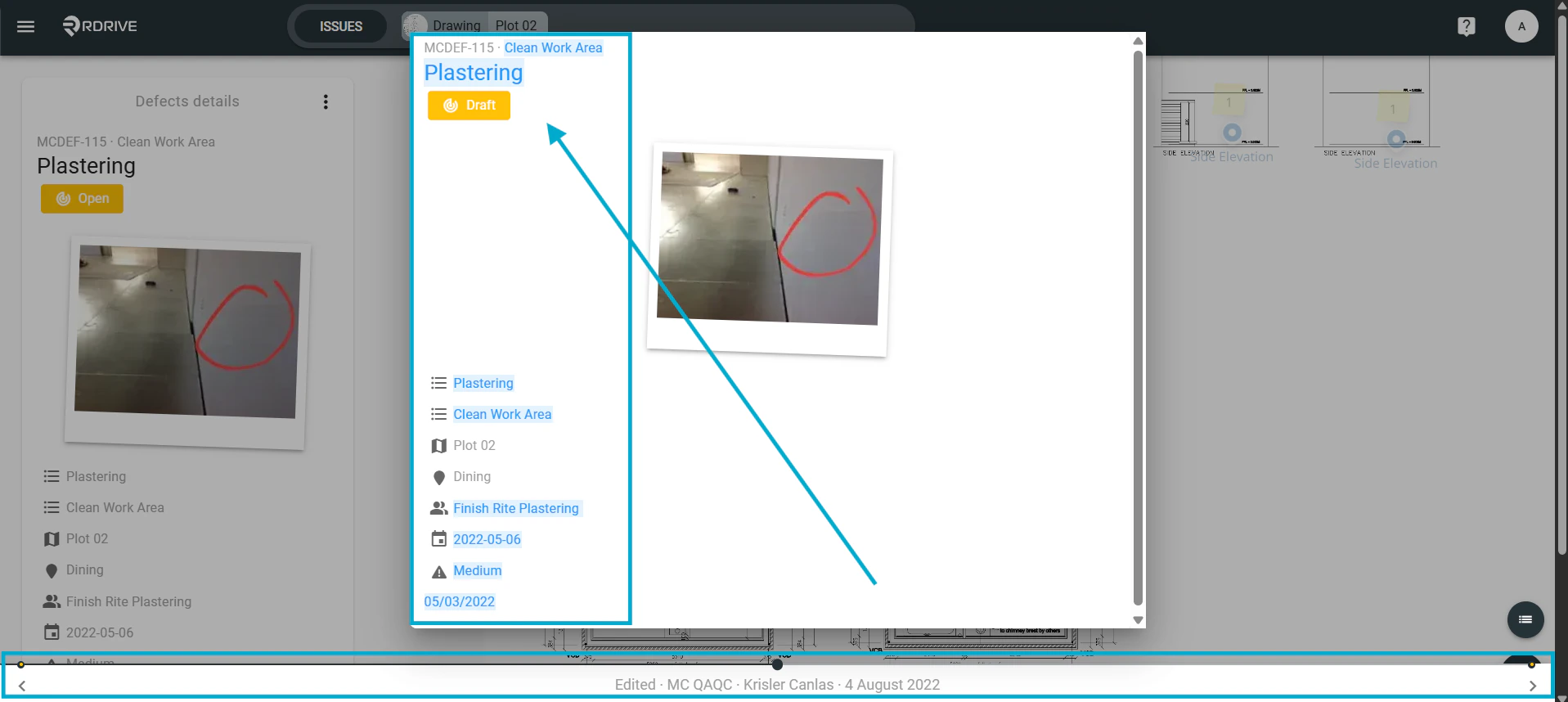 How do I view issue/defect/record history?