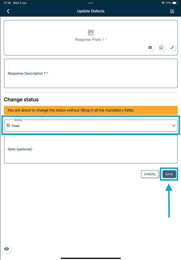 How to update issues? (APP)