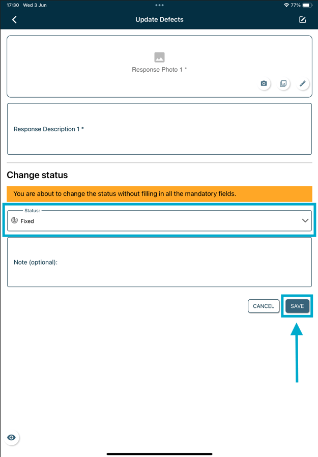 How to update issues? (APP)
