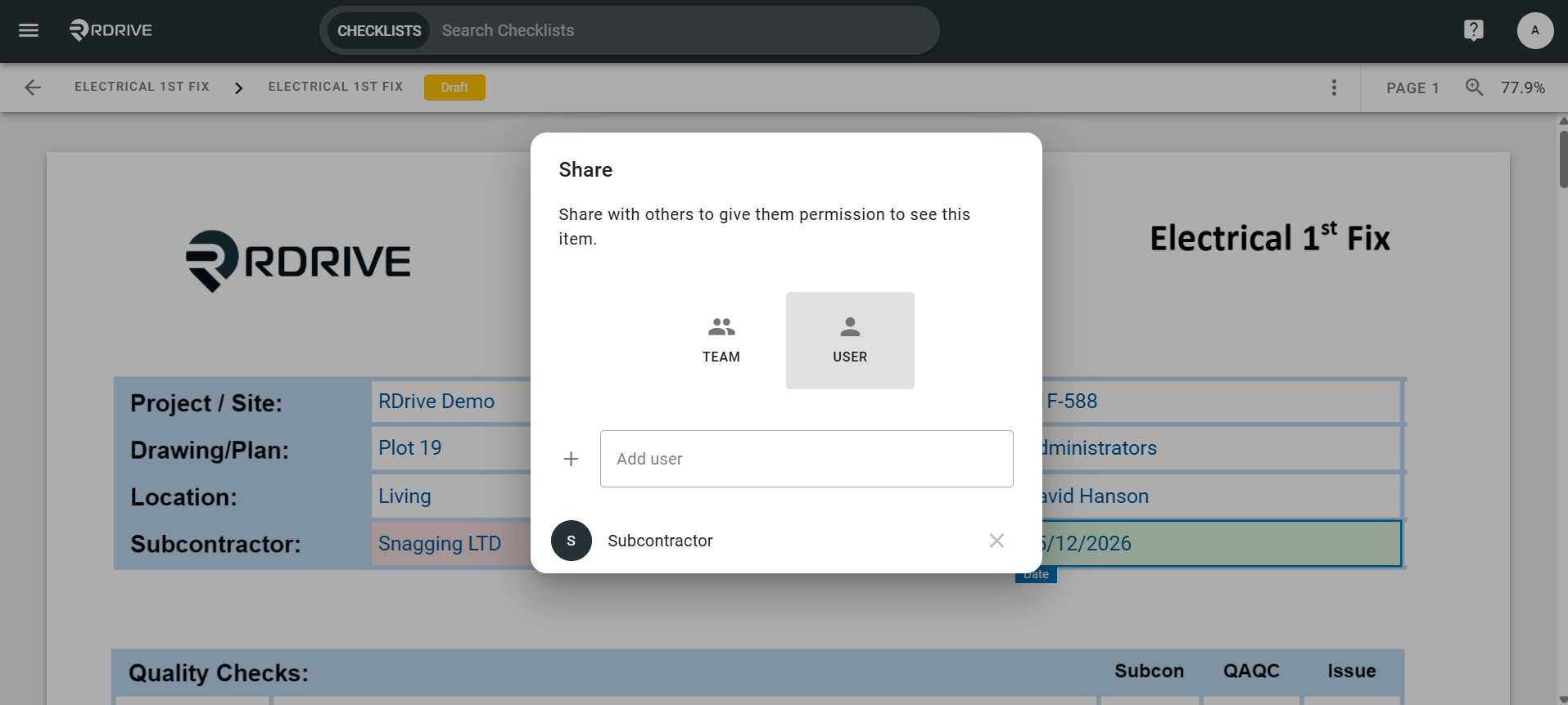 How to share a Process/Checklist with other users?