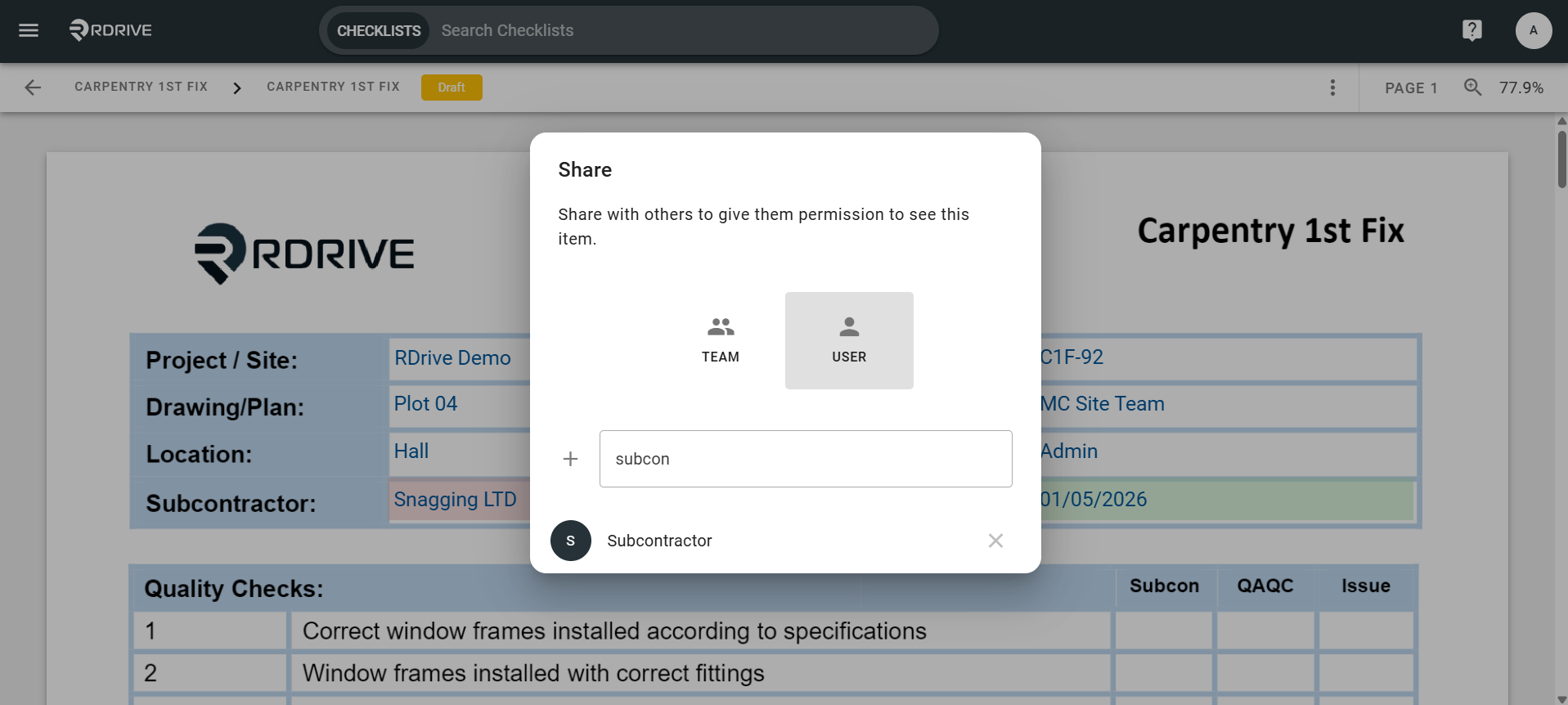 How to share a Process/Checklist with other users?