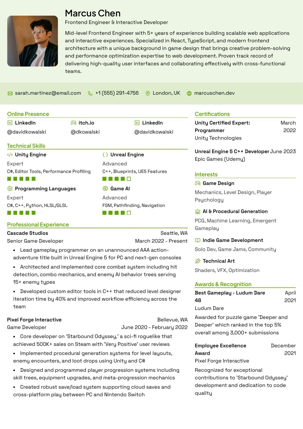 Leafish template preview