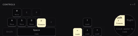 Keyboard and mouse-look controls in the example app
