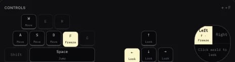 Keyboard and mouse-look controls in the example app