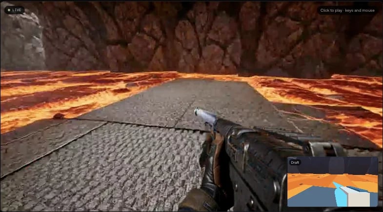 An EdenLive example app playing a built-in game