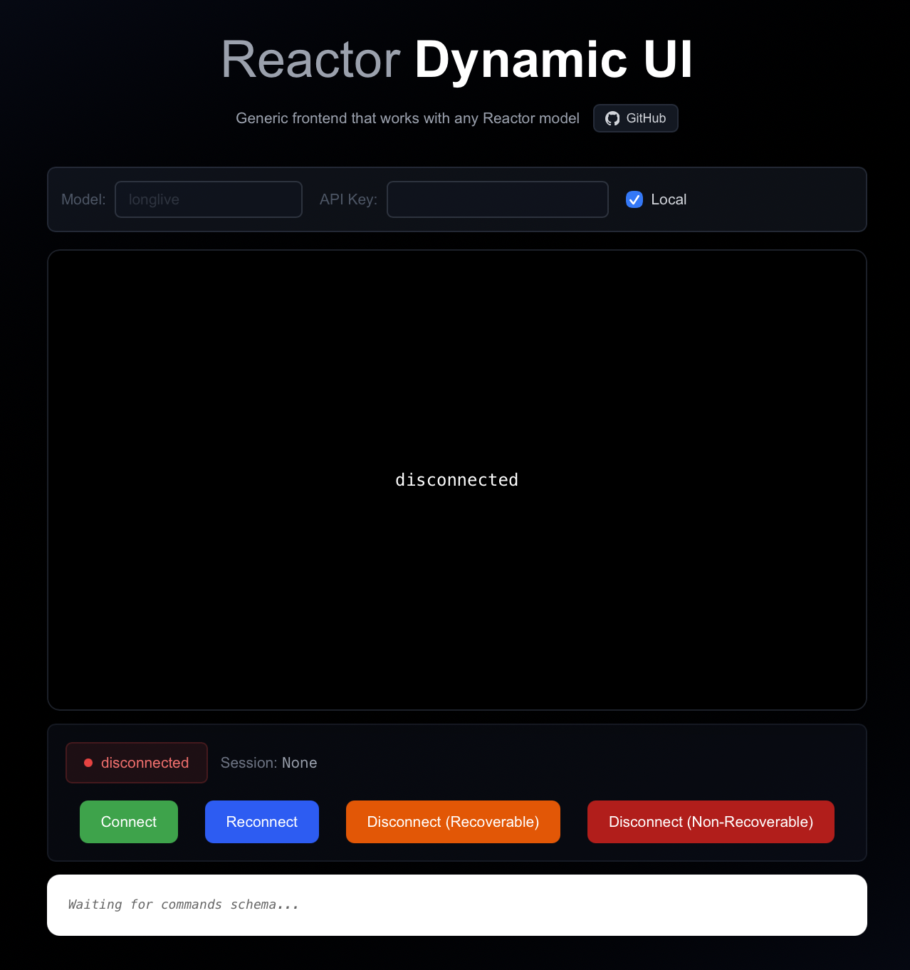 The dynamic UI example frontend