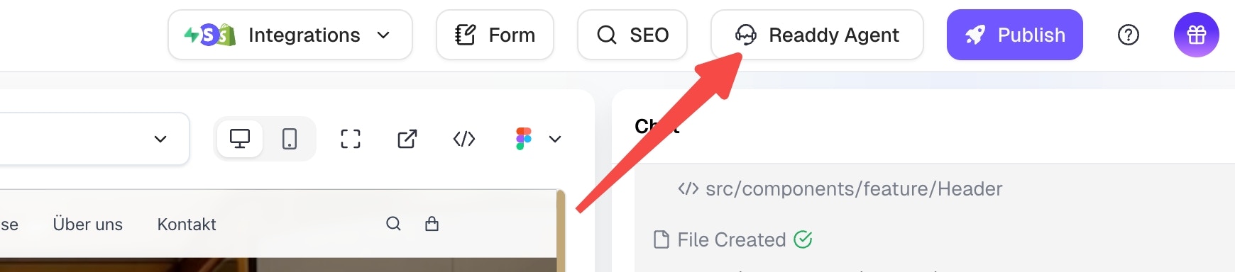 Click "Readdy Agent" from Navigation Bar