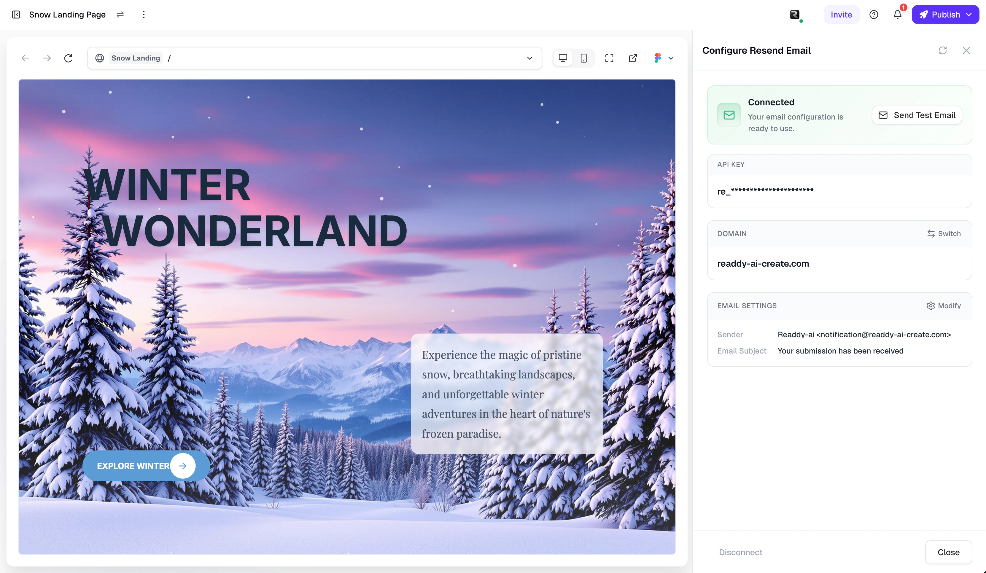 Connected state configuration management panel