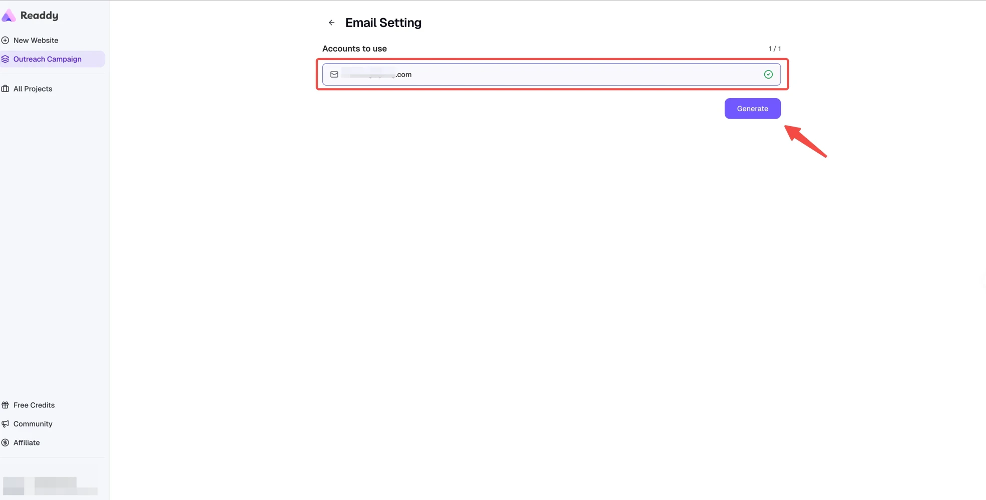 Mailbox selection in Email Setting