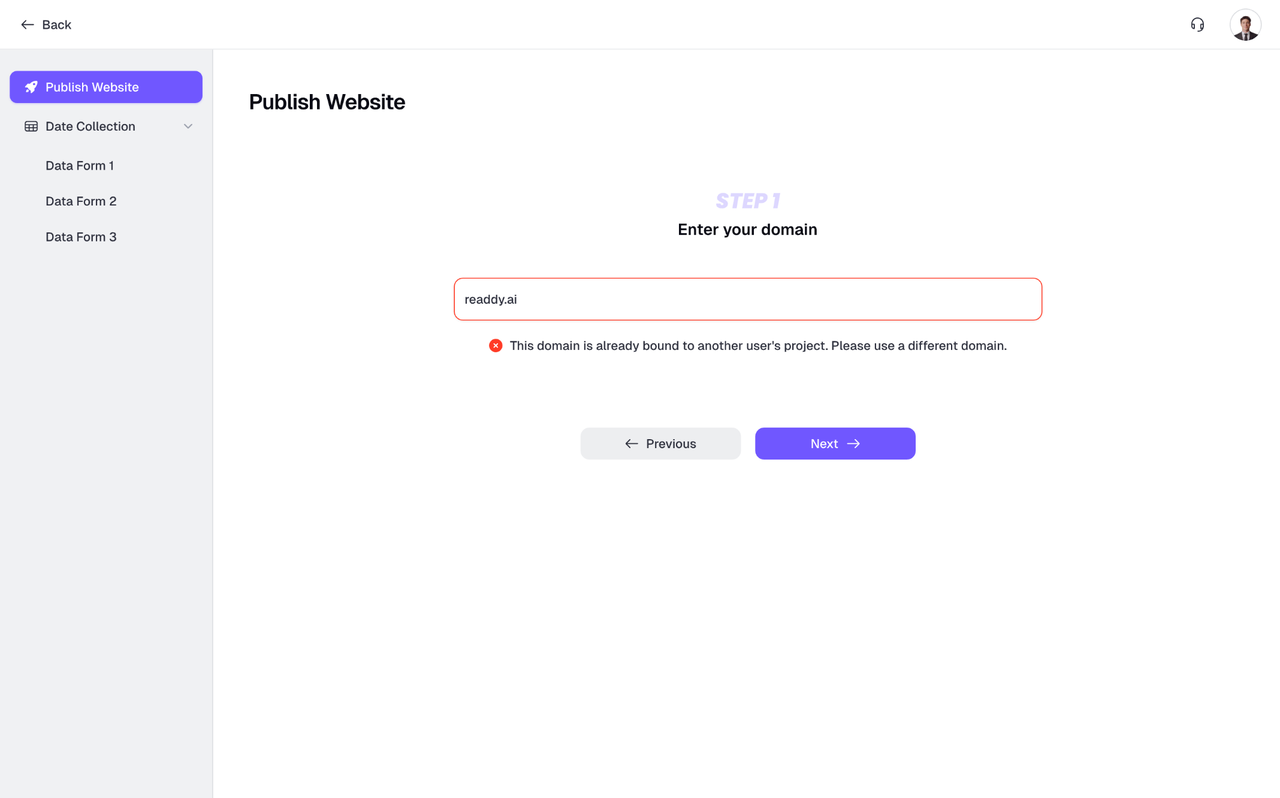 Publish Your Website - Readdy Docs