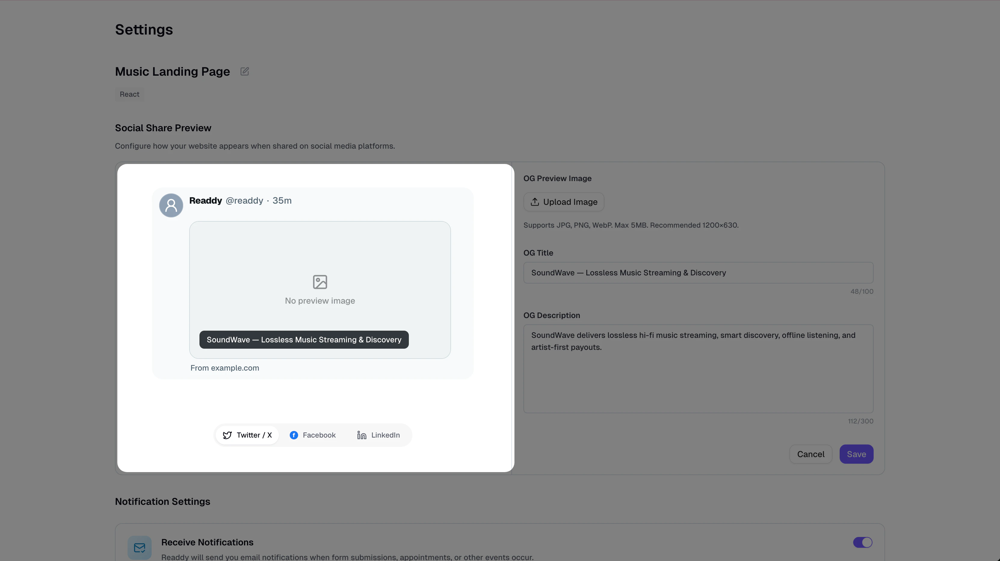 Empty preview state when no image is uploaded