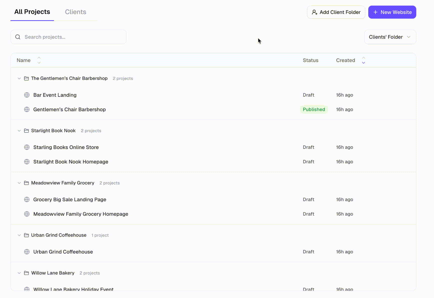 Switching between list views