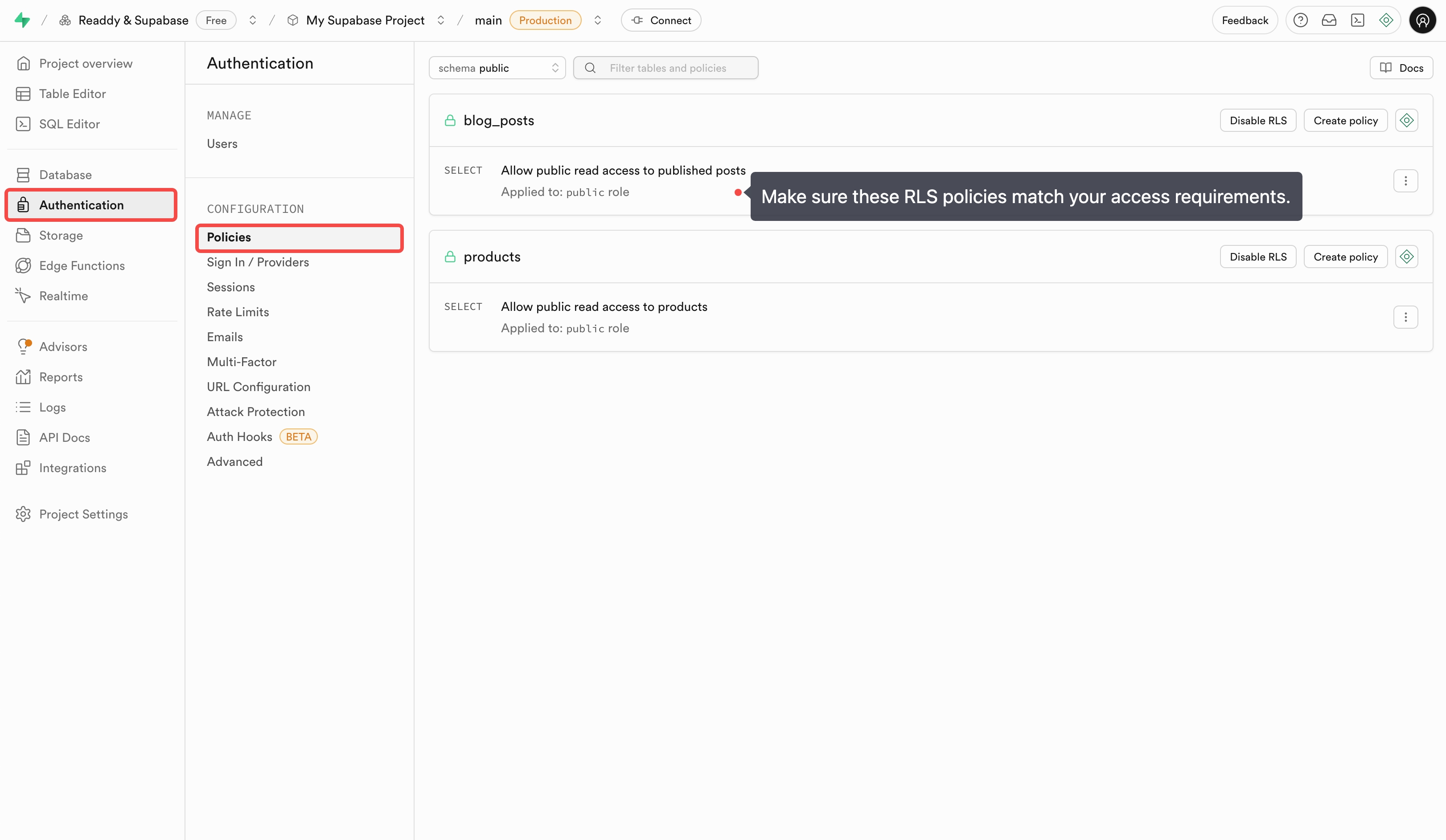Integrate with Supabase - Readdy Docs