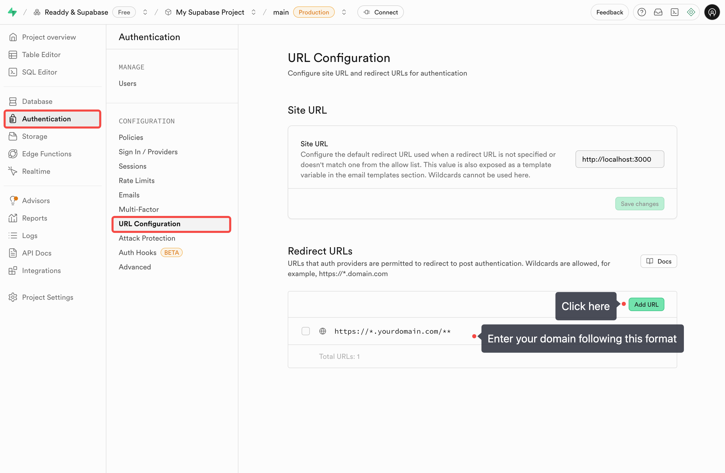 Integrate with Supabase - Readdy Docs