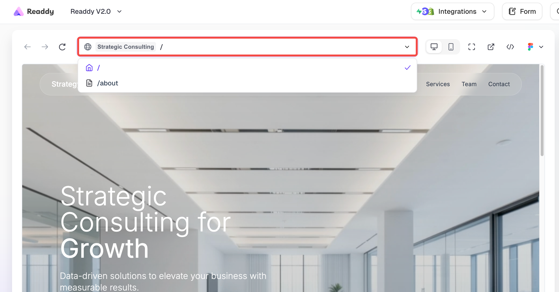 Readdy 2.0 In-Project Routing