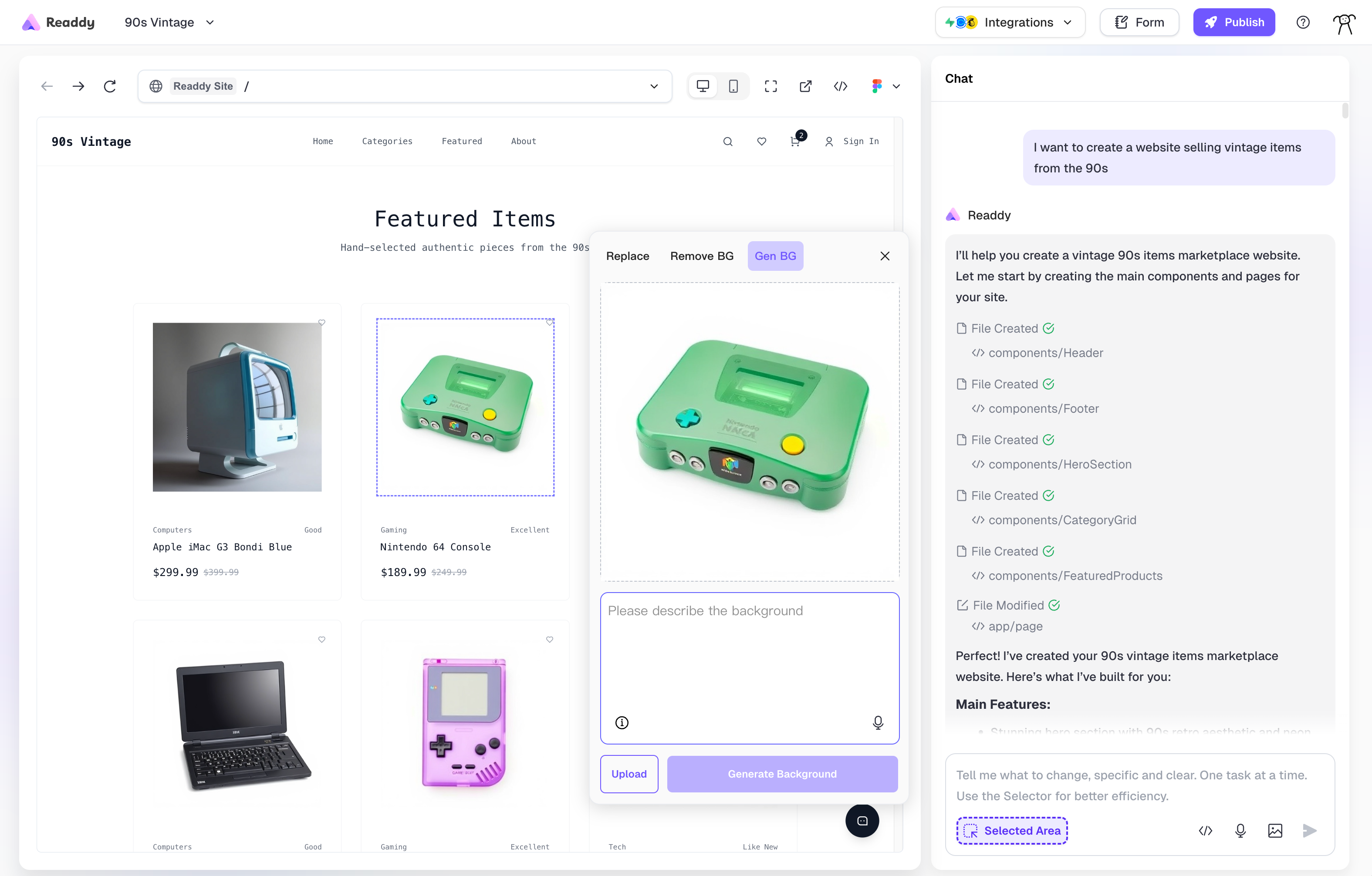 Examples of AI-generated backgrounds