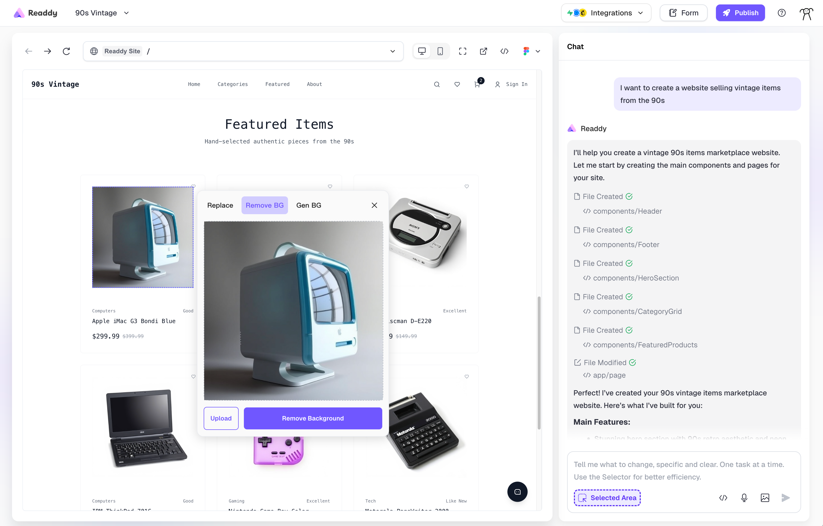 Before and after comparison of background remove