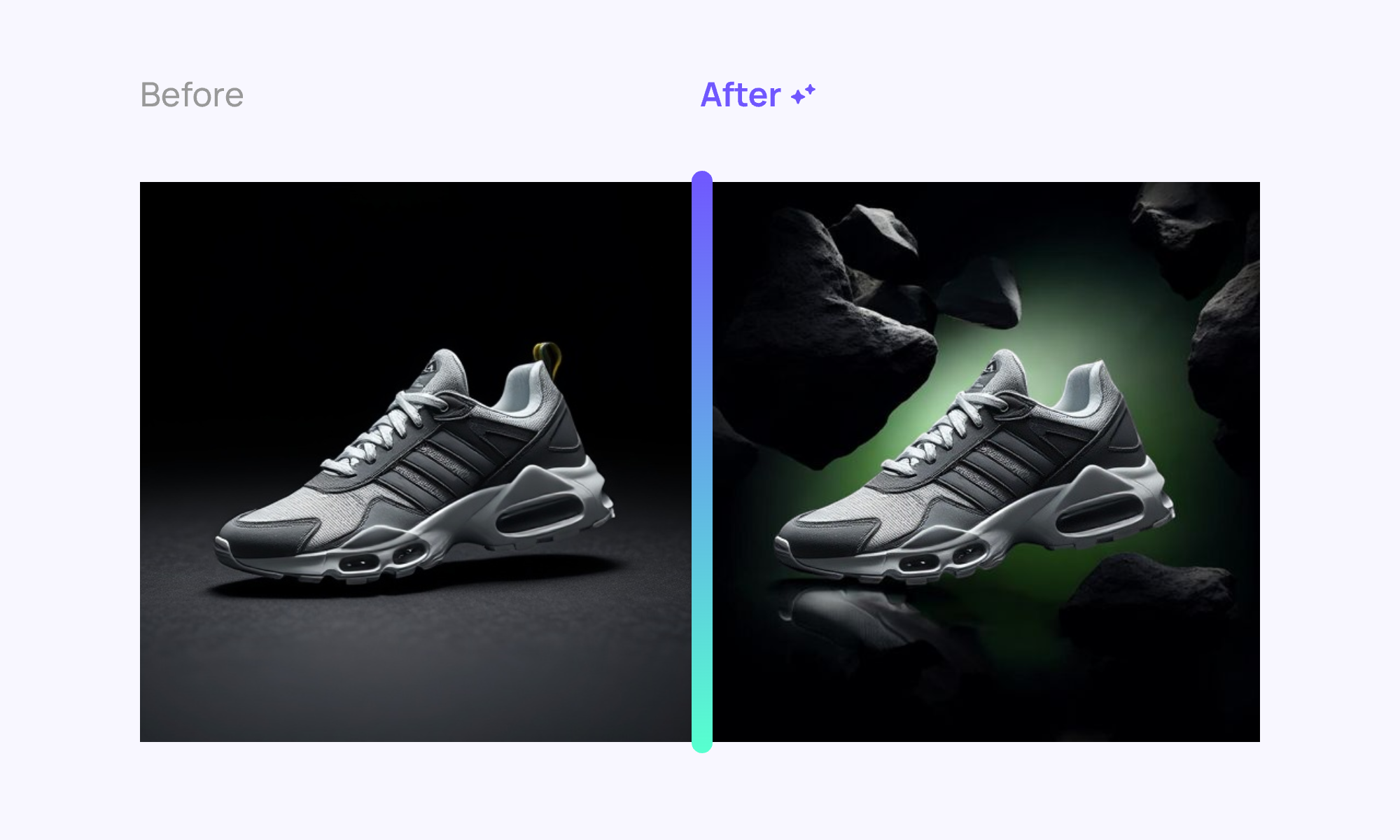 Sneaker with dark generated background