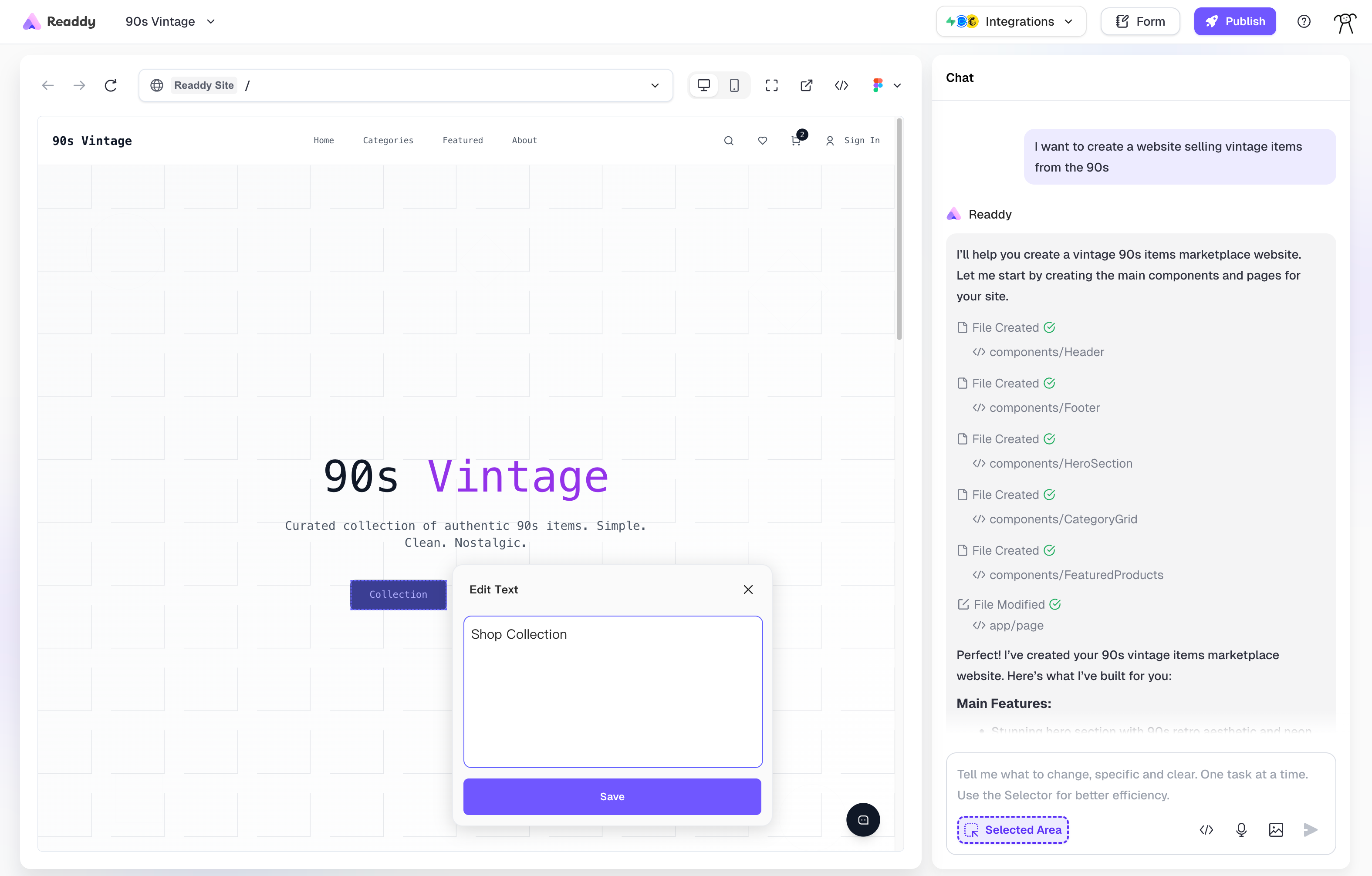 Edit Page - Readdy Docs