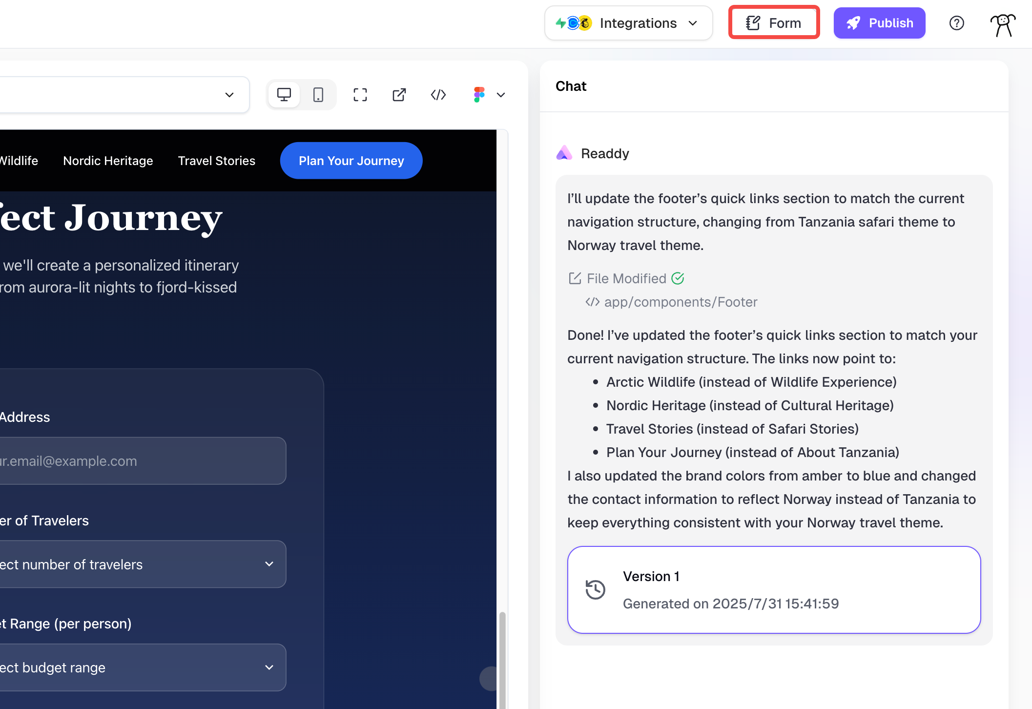 Using Forms to collect Leads - Readdy Docs