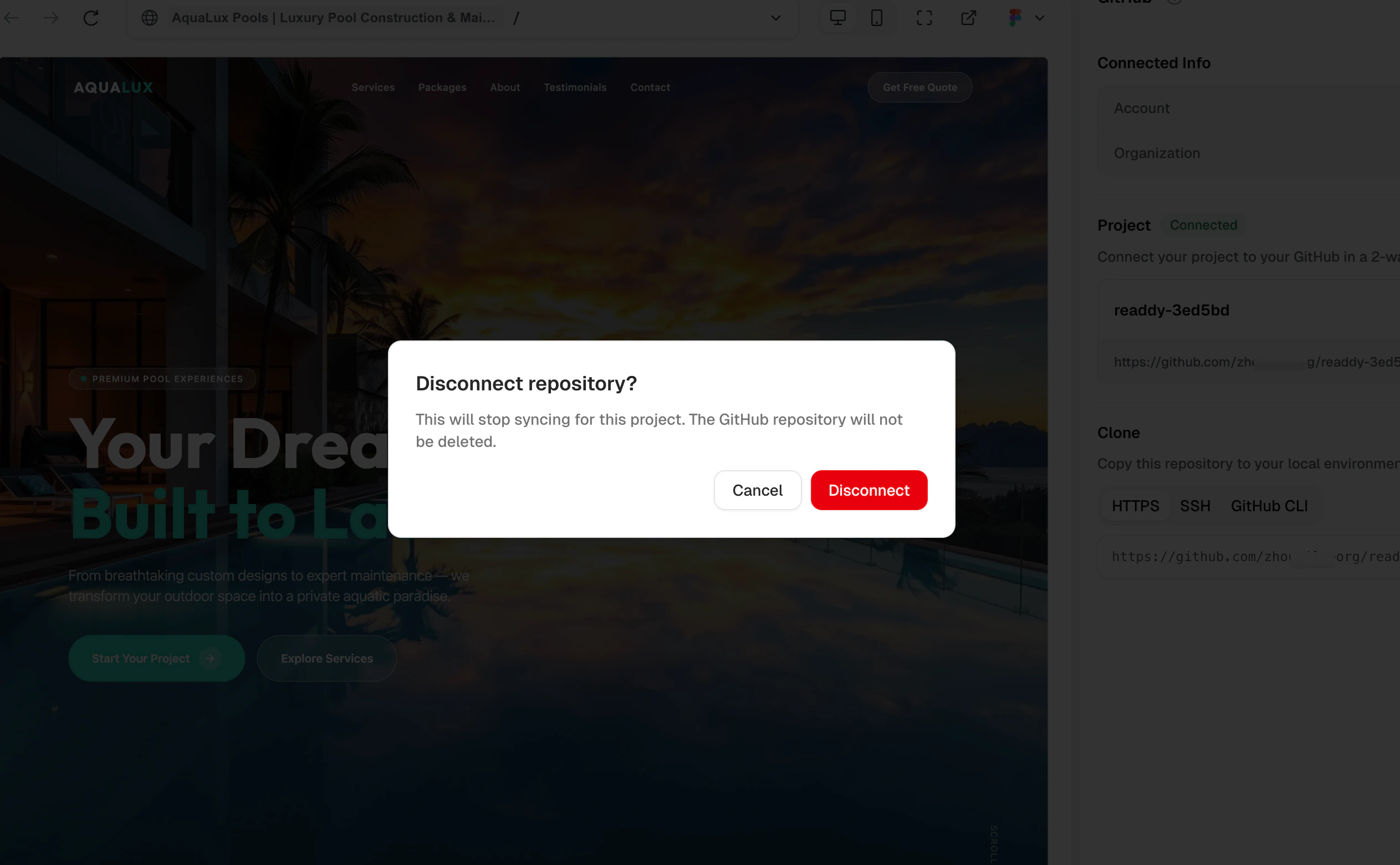 Disconnect confirmation dialog