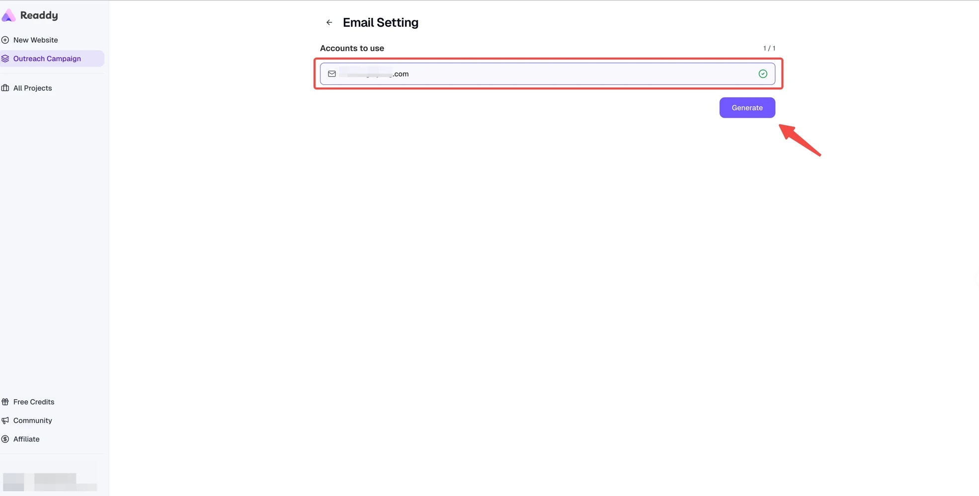 Mailbox selection in Email Setting