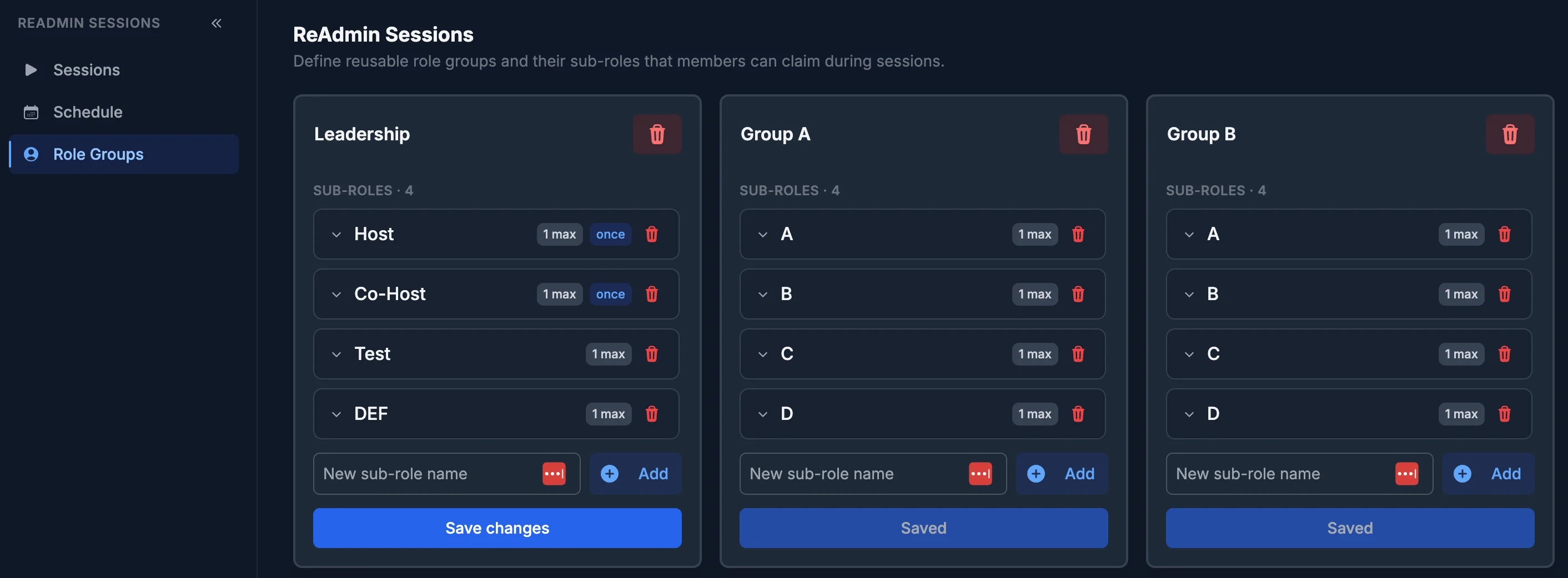 Session Roles