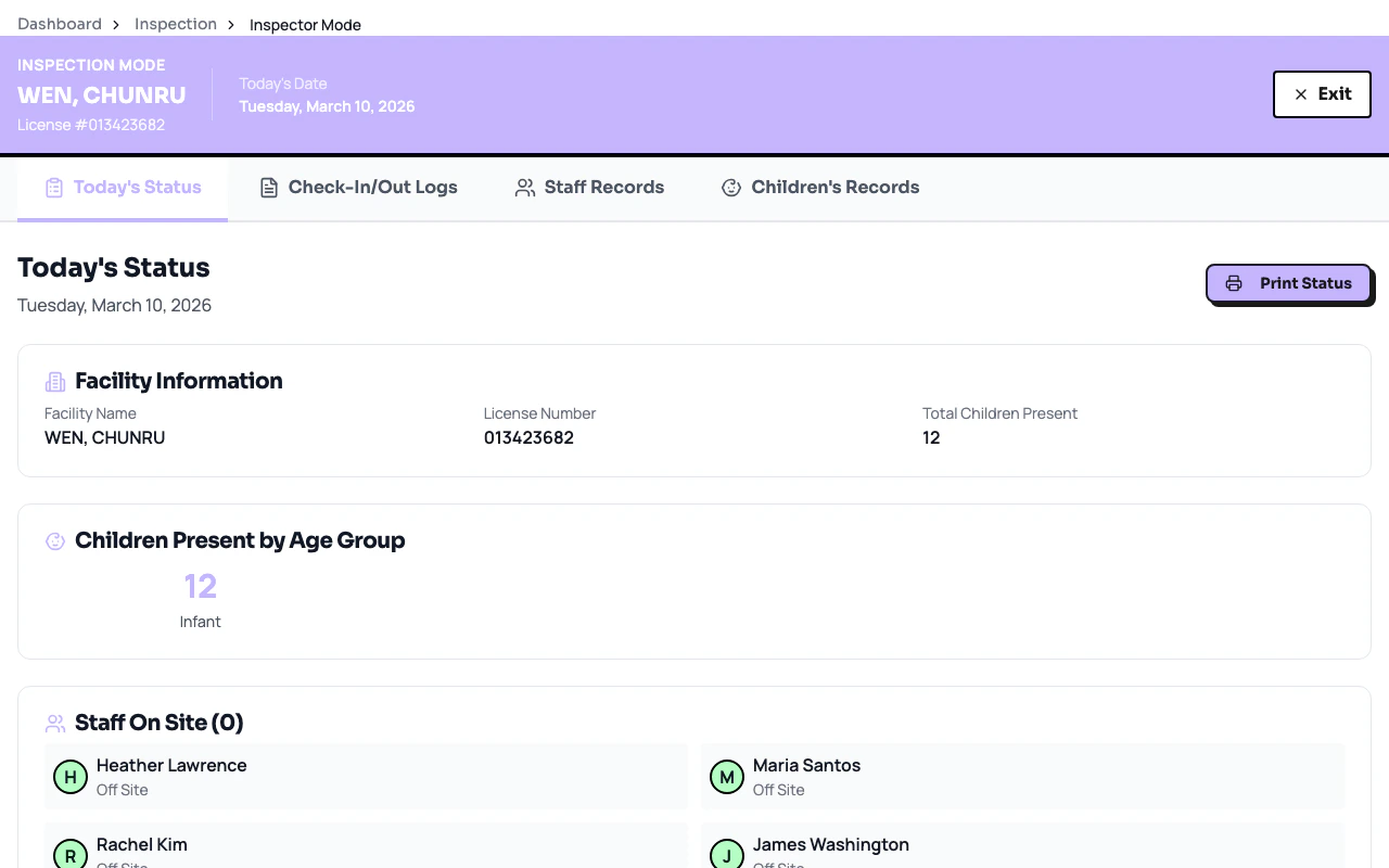 Inspector Mode guided walkthrough interface
