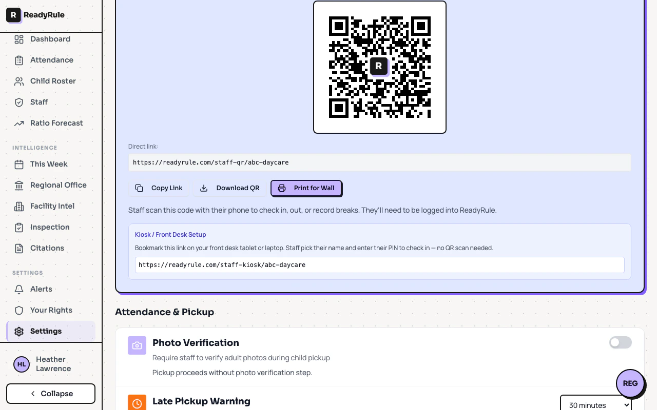 Photo verification toggle in settings