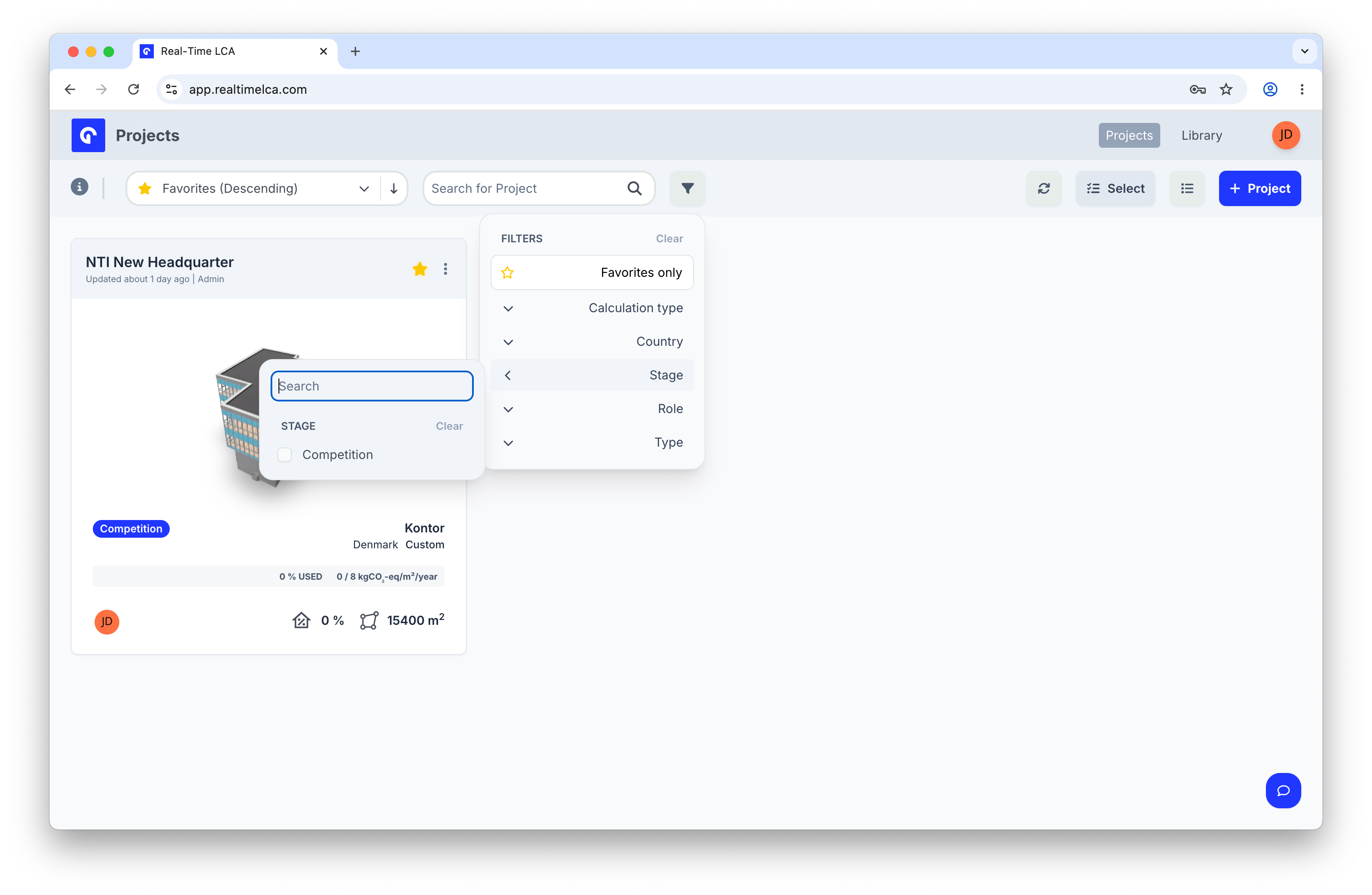 Stage filter with Competition option.