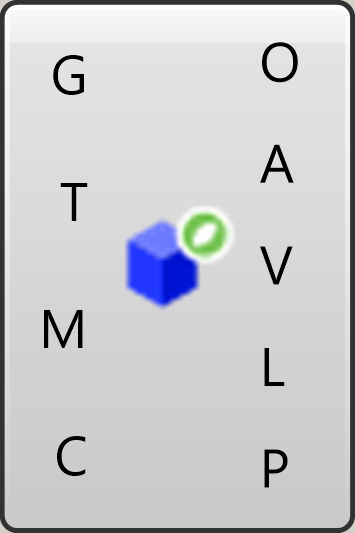 LCA Object component in Grasshopper with G, T, M, C inputs and O, A, V, L, P outputs