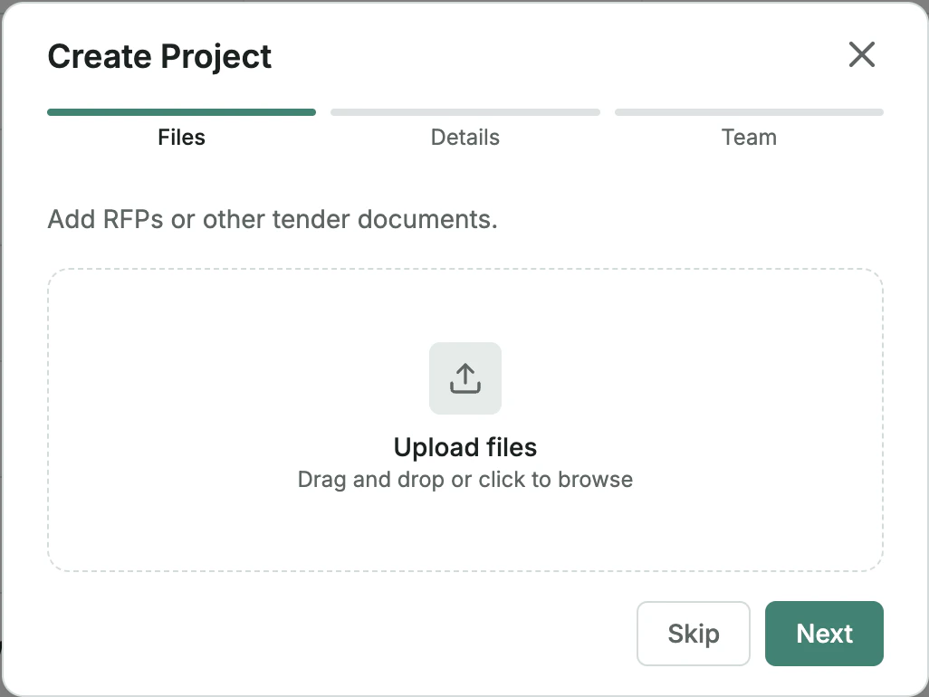 Creating an RFP project