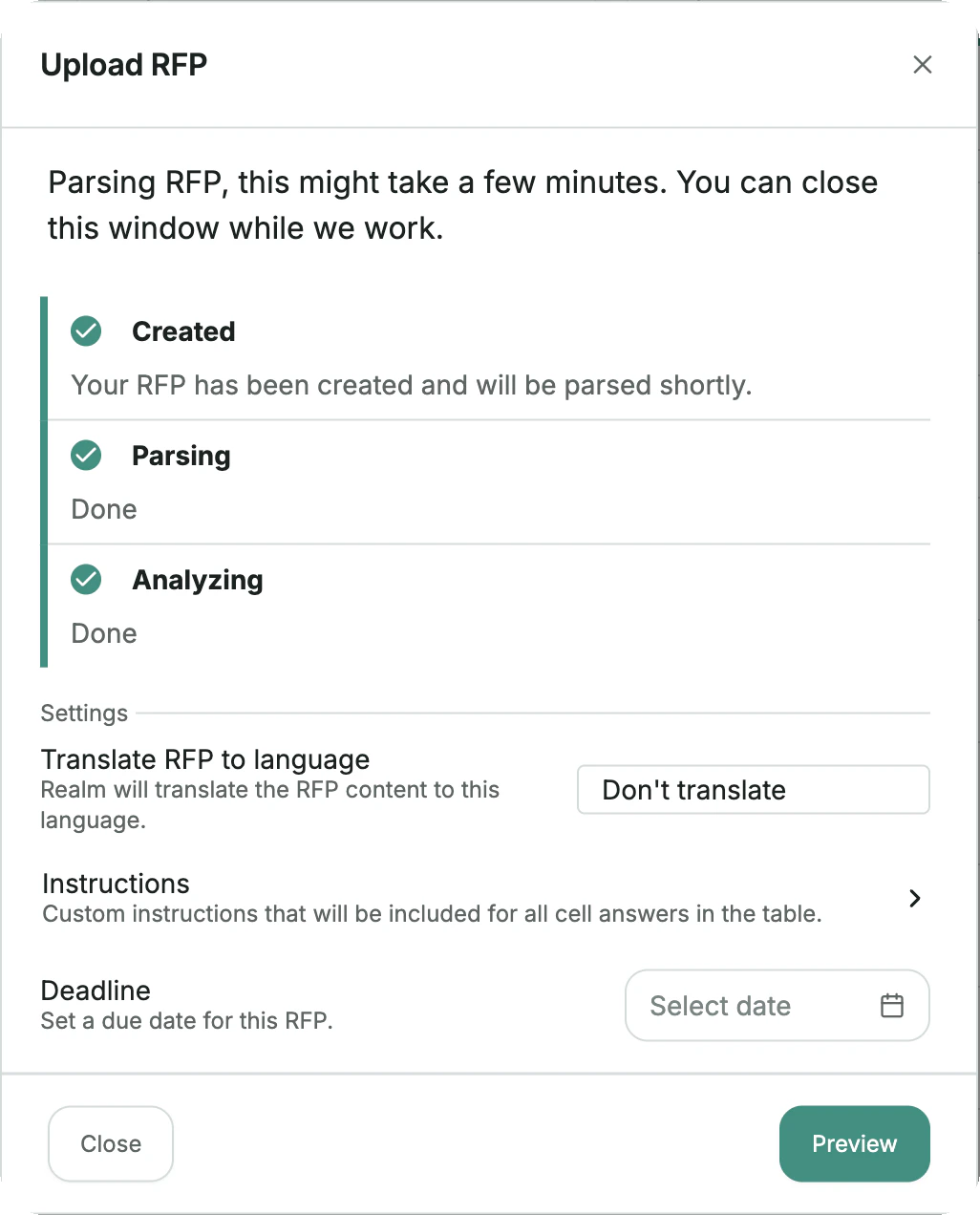 Preparing questionnaires and fill plan