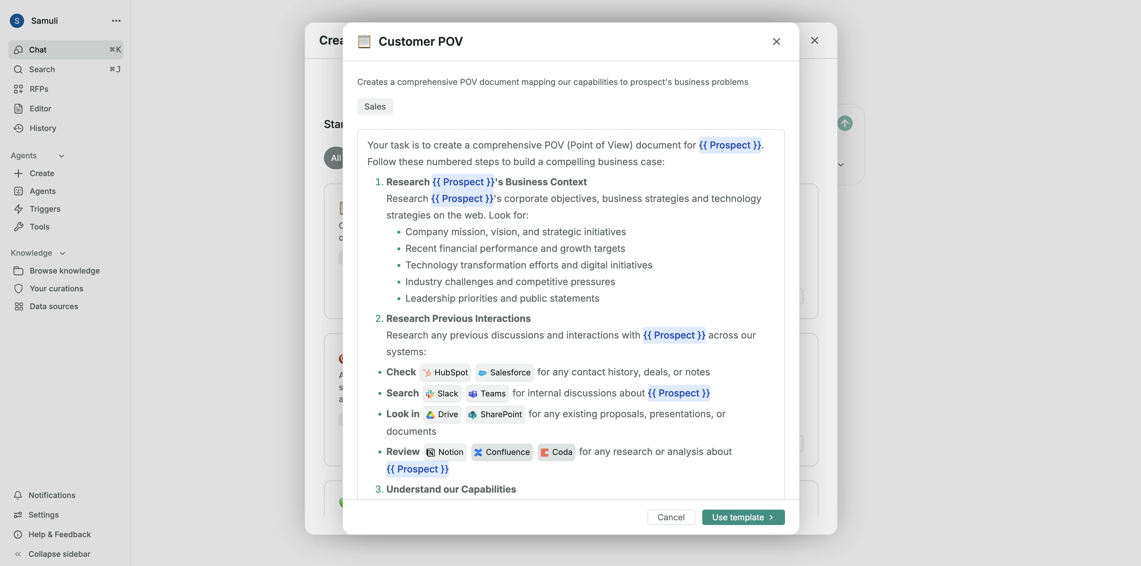Start with an agent template