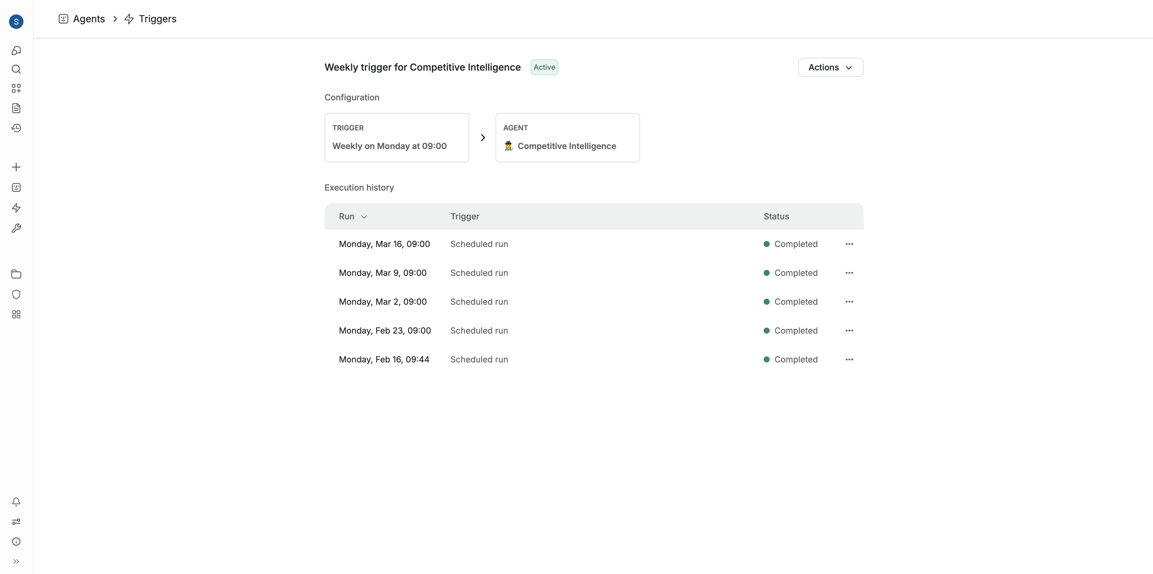 Trigger details page
