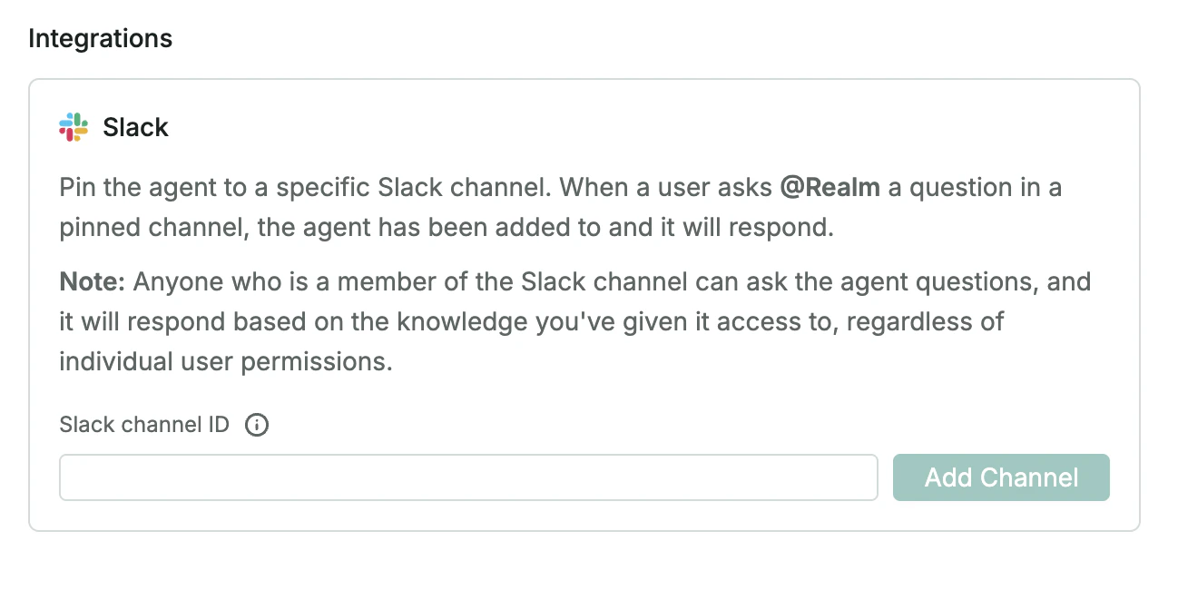 Pasting the Channel ID in the agent editor