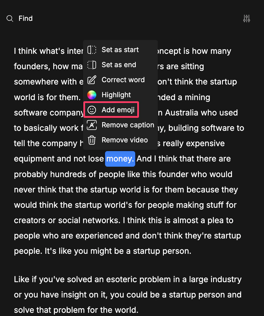 Add emoji in captions
