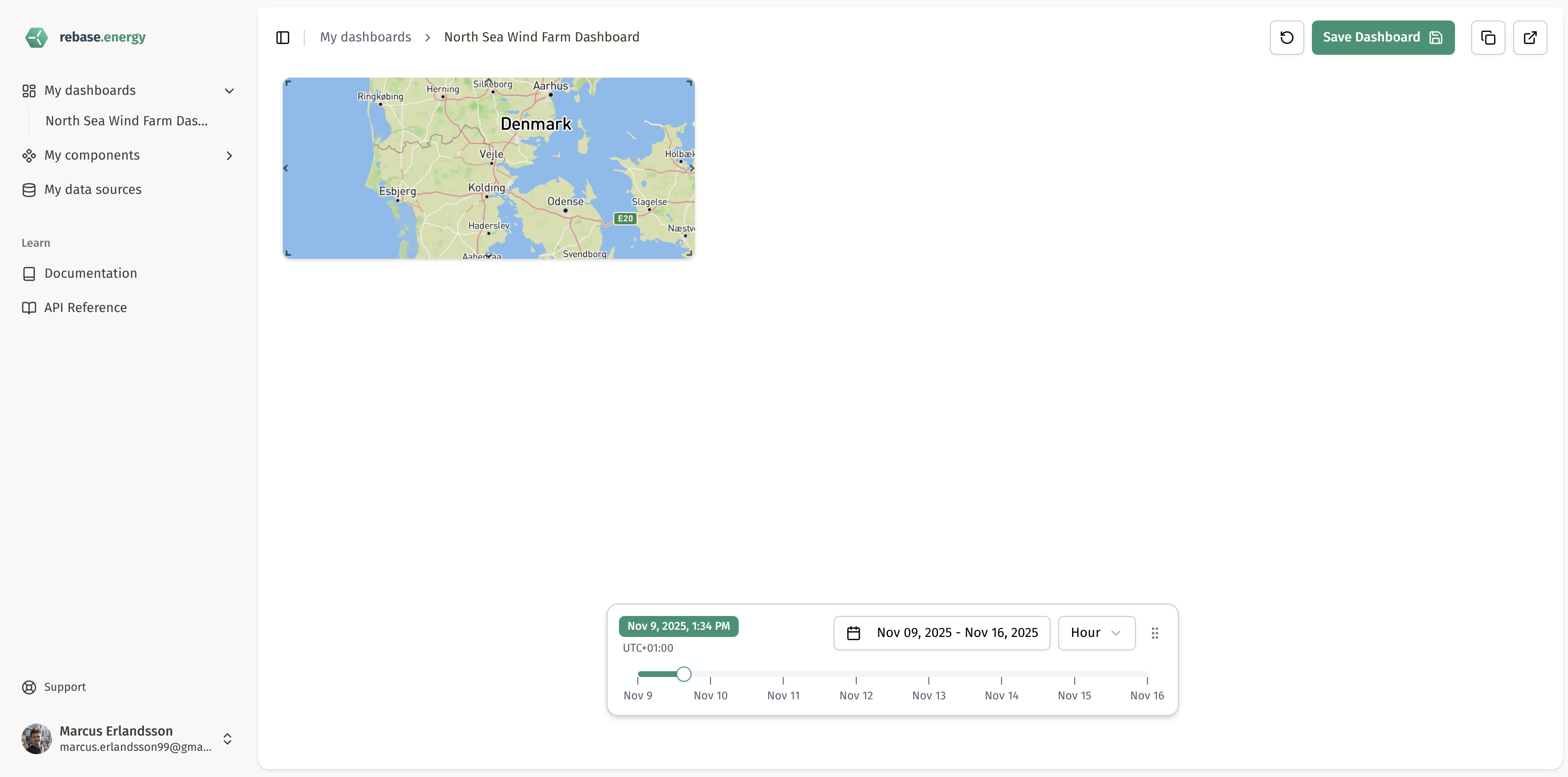 Dashboard with map component added