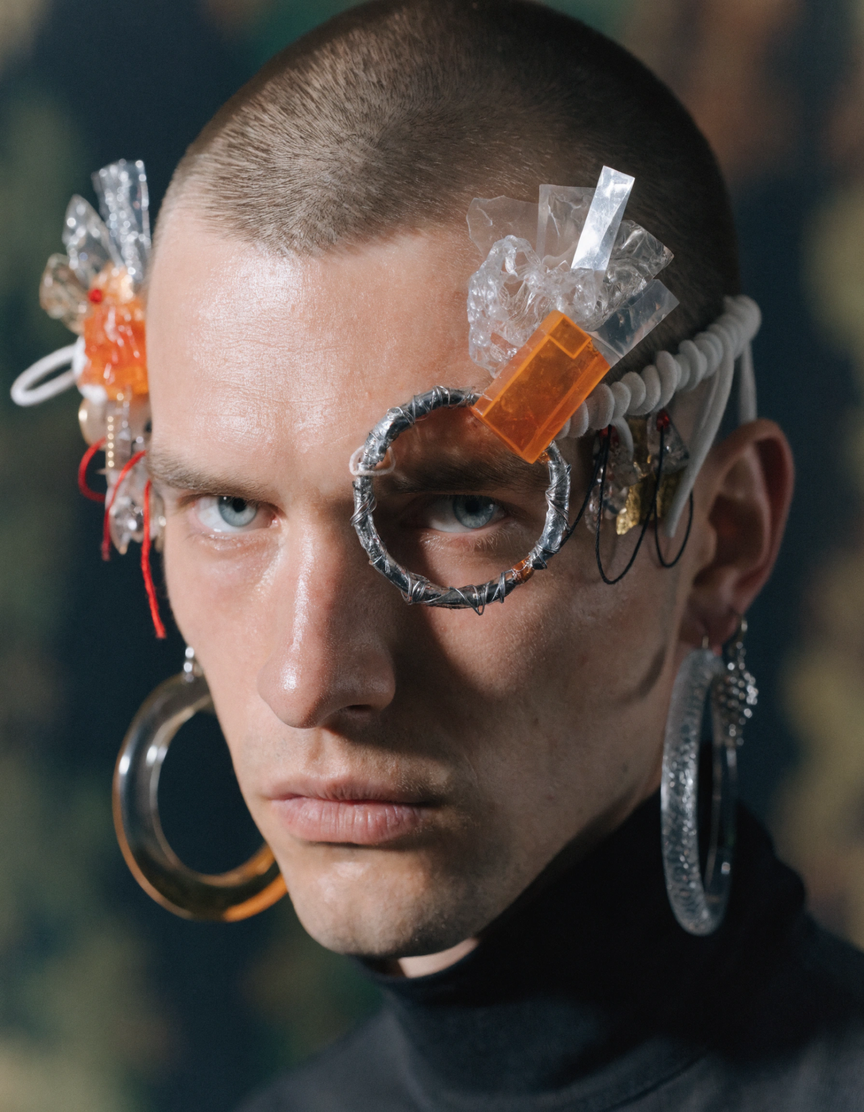 Fashion man portrait, close up.