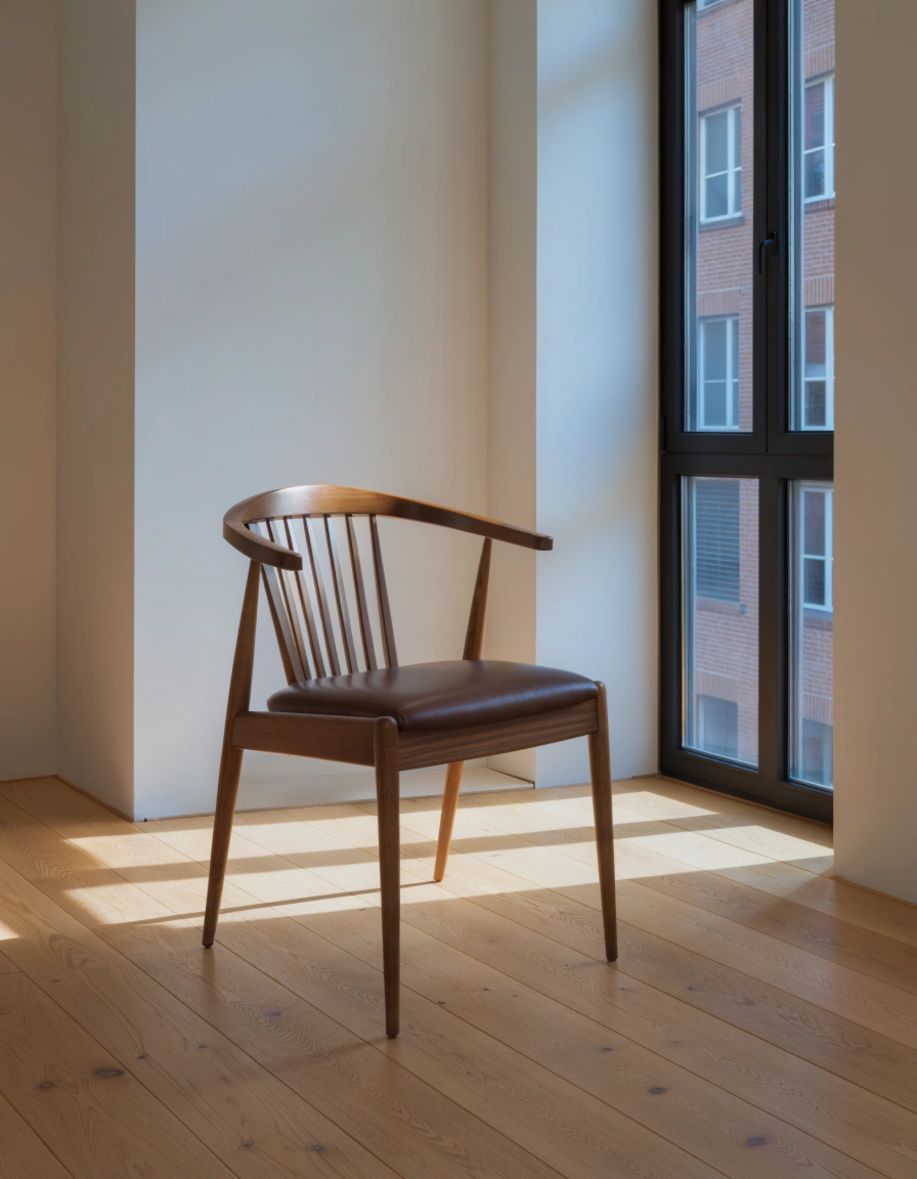 A detailed image of a wooden chair