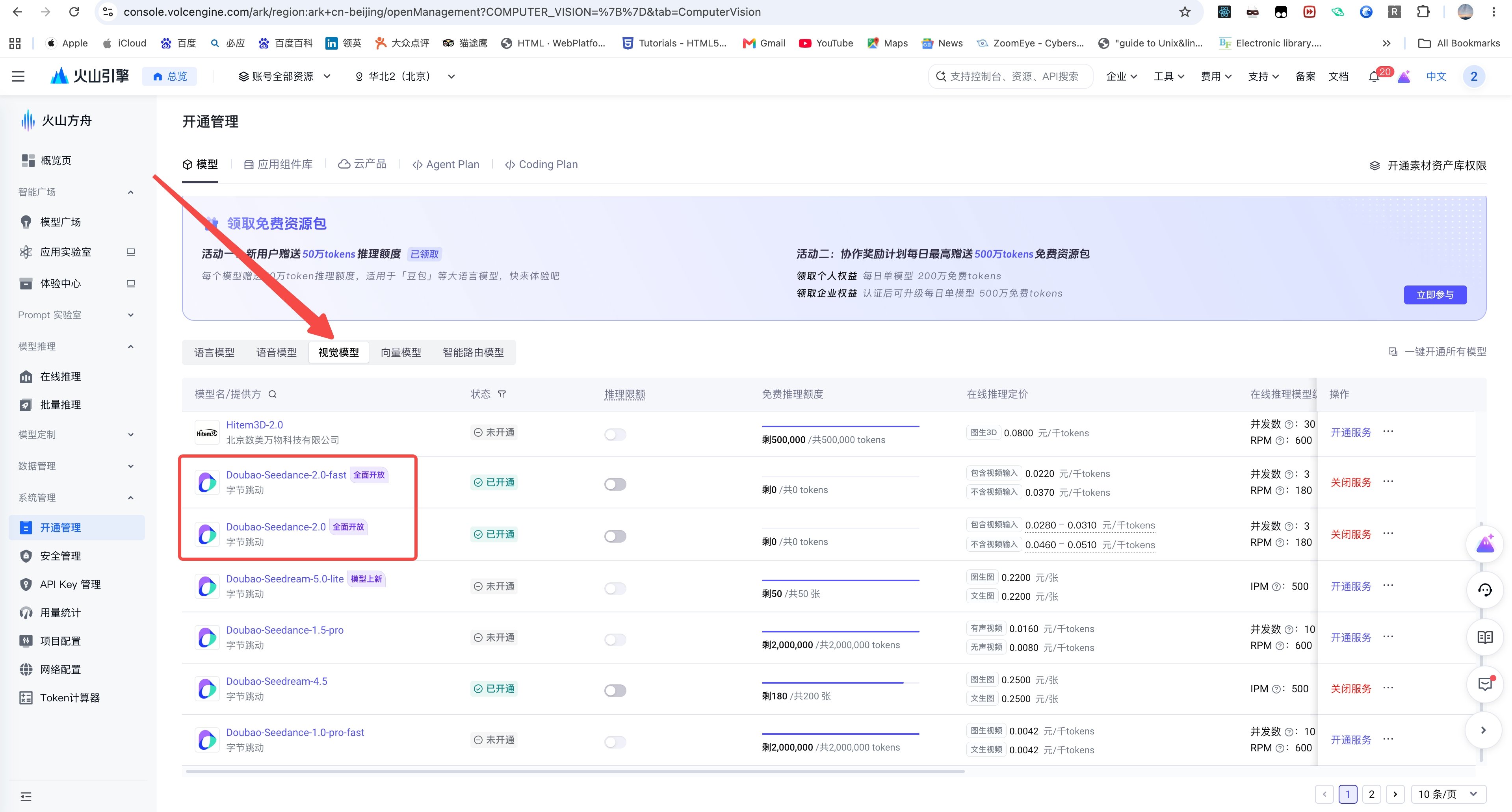 开通 Seedance 2.0