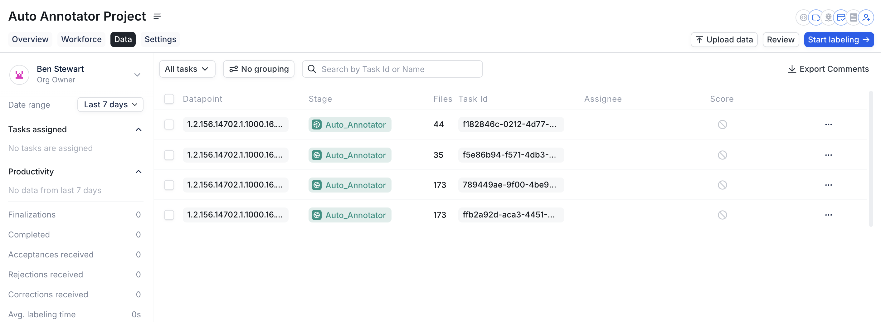 4 Tasks in the Auto Annotator pre-Stage