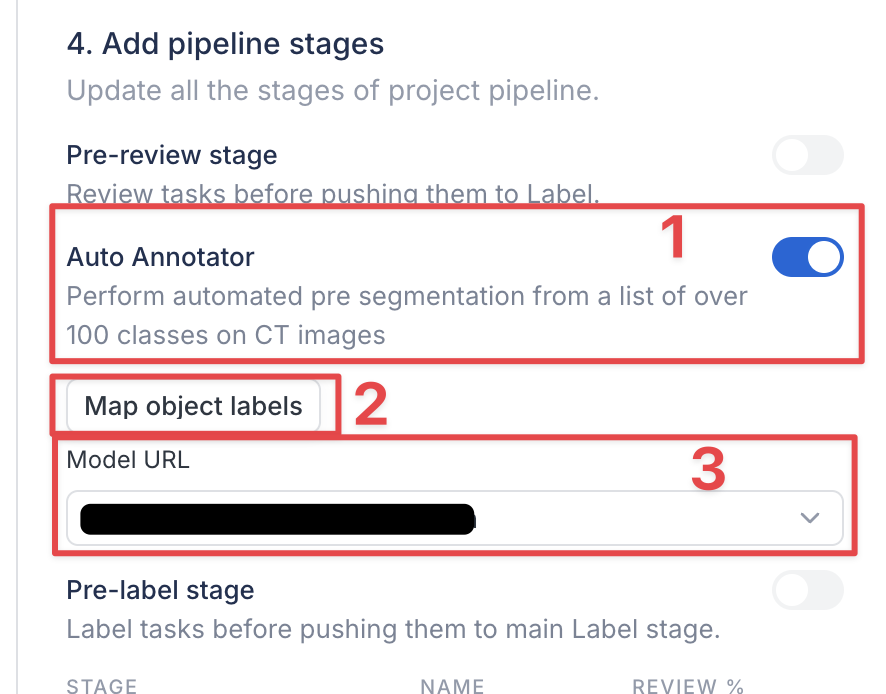 Project creation with Auto Annotator