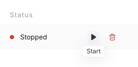 Starting an instance