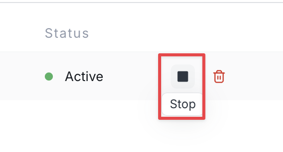 Stopping an instance