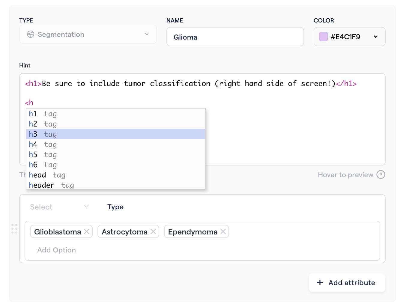 Creating an HTML tooltip in the UI